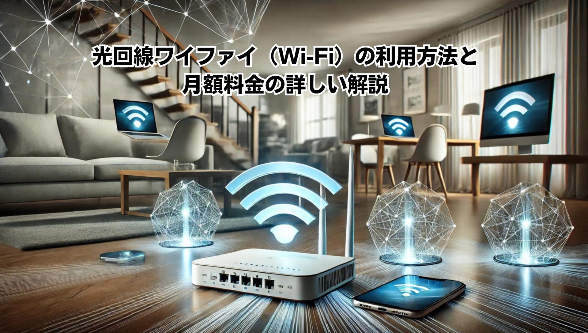 光回線ワイファイ（Wi-Fi）の利用方法と月額料金の詳しい解説イメージ
